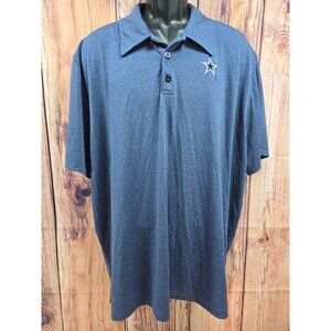Dallas Cowboys Authentic 2XL Blue Polo Shirt Mens Collared Short Sleeve Polyeste